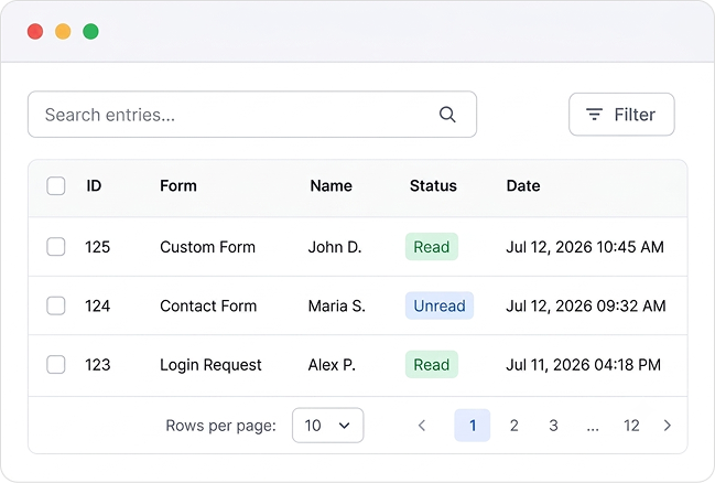Database Entries