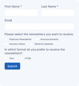 Newsletter Registration Form